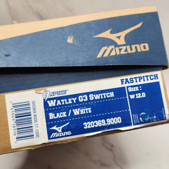 NIB Mizuno Black Fastpitch Softball Cleats 9 Spike Watley G3 Switch Shoes 12 - Picture 10 of 11